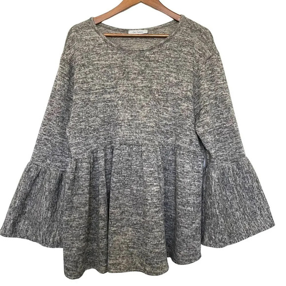 Ces Femme Bell Sleeve Babydoll Top Size 2X Oversized Blouse Boho - Picture 6 of 6